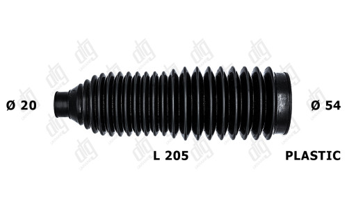 Пильовик рульової тяги 20*54*205