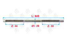 Вал Volkswagen Golf VI 2008-/ Caddy III 2004-/ Eos 2006 -/ Golf V 2003 -/ Passat B6 2005 -/ Scirocco 2008 -/ Touran I 2003 -; Skoda Octavia II 2004 -/ Yeti; Seat Altea 2004-/ Leon 2005-/ Toledo III 2004-; Audi A3 II 2003-