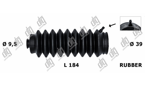 Пыльник рулевой тяги 9,5*39*184