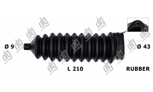 Пыльник рулевой тяги 9*43*210